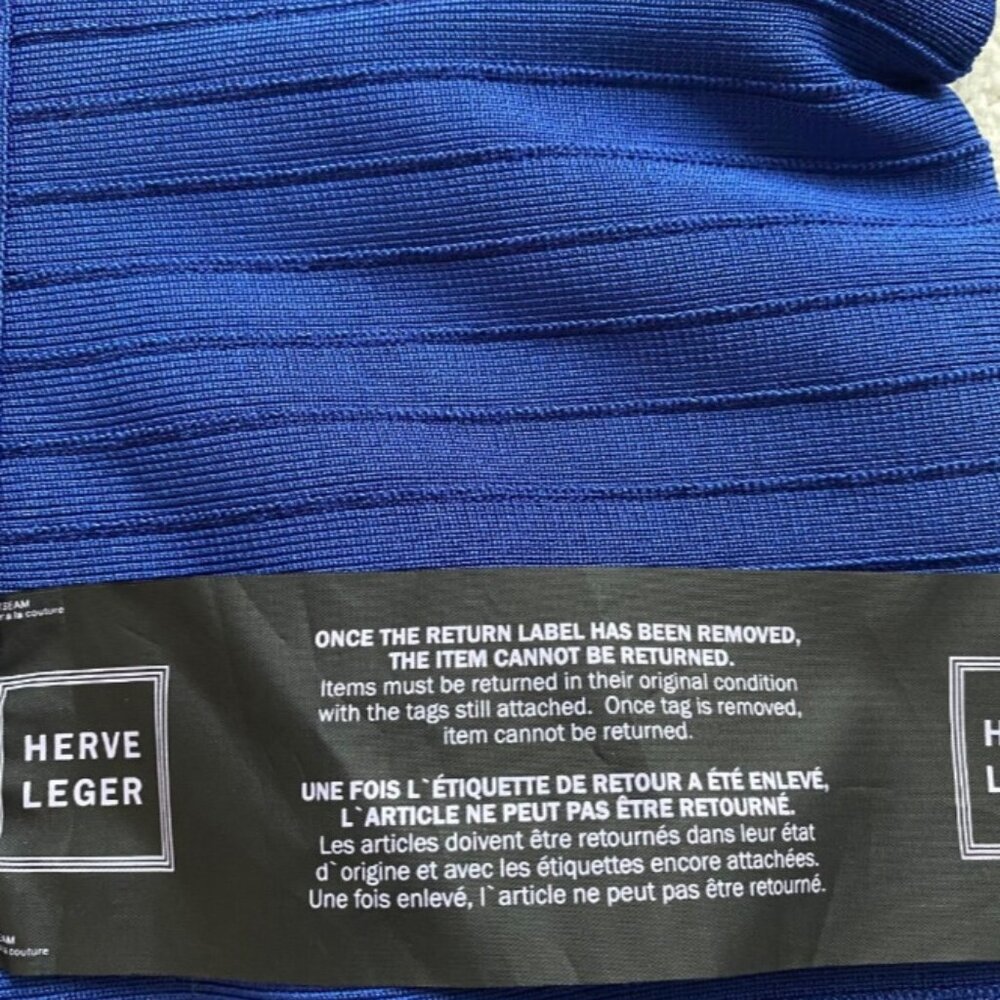 Herve Leger Pamela Bodycon Top, size large, Blue Sapphire . New with tags